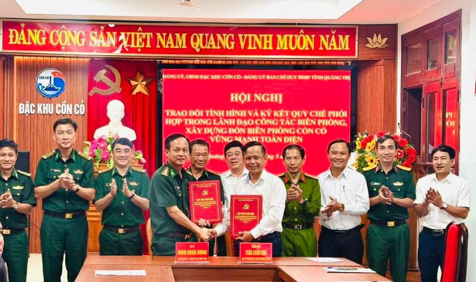 Hội nghị trao đổi tình hình và ký kết quy chế phối hợp trong lãnh đạo công tác Biên phòng, xây dựng...
