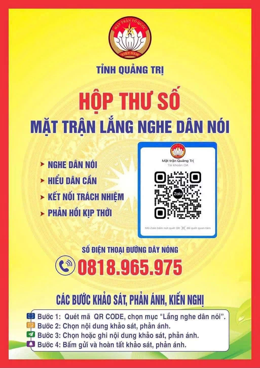 CỒN CỎ TRIỂN KHAI “HỘP THƯ SỐ - MẶT TRẬN LẮNG NGHE DÂN NÓI”
