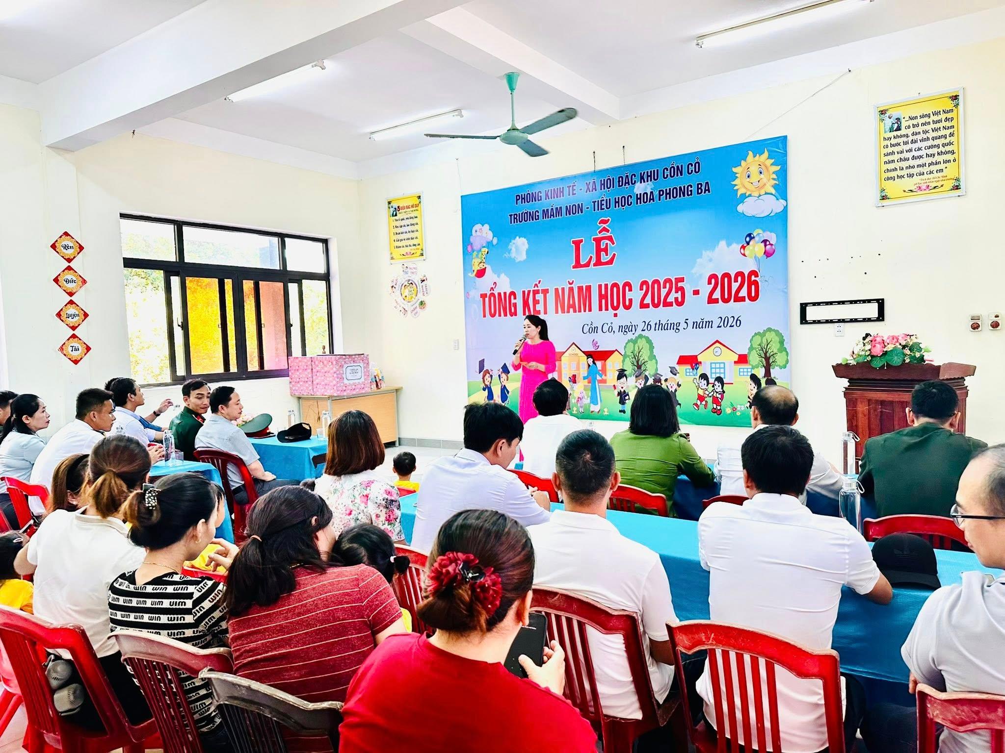 Trường Mầm non - Tiểu học Hoa Phong Ba tổ chức tổng kết năm học 2025 - 2026