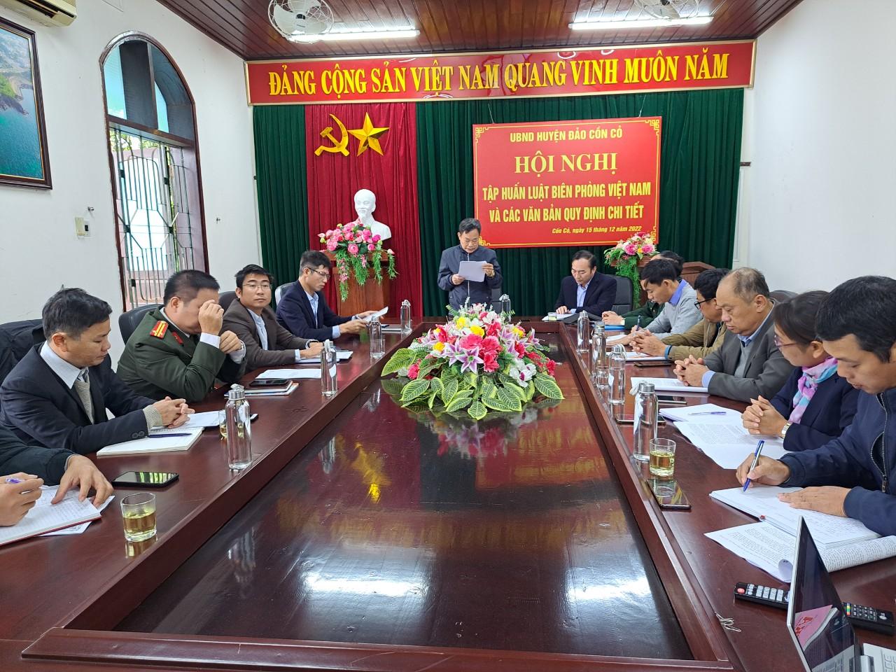 UBND huyện đảo Cồn Cỏ tổ chức hội nghị phổ biến Luật Biên phòng Việt Nam